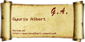 Gyuris Albert névjegykártya